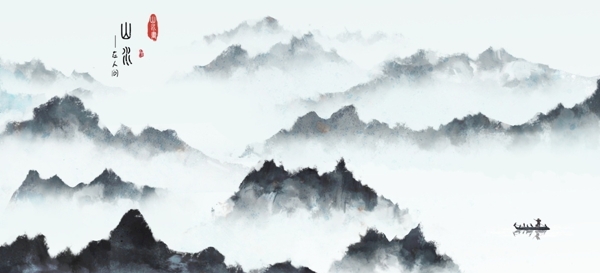 中国风山水背景