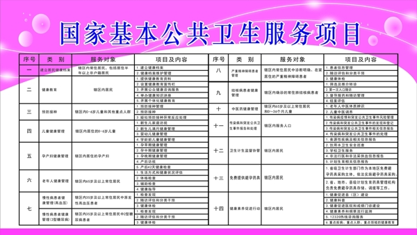 国家基本公共卫生服务项目