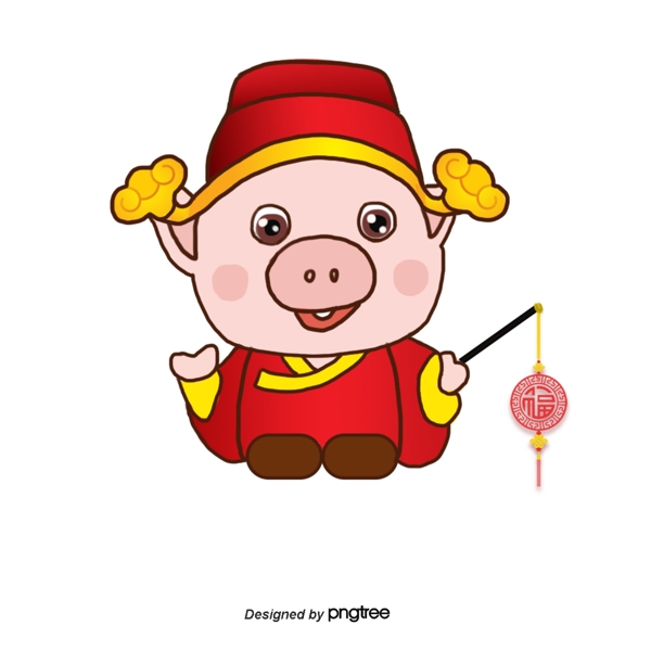 猪肉与长链戴金色的中国红