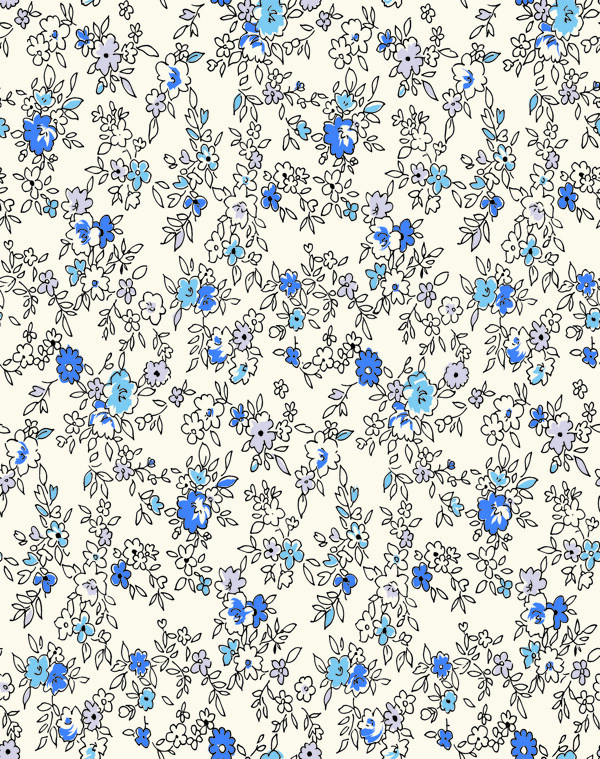 蓝色花朵玻璃移门图片大全编号Y284