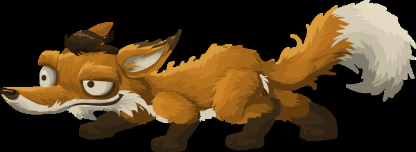 卡通棕色狐狸免抠png透明图层素材