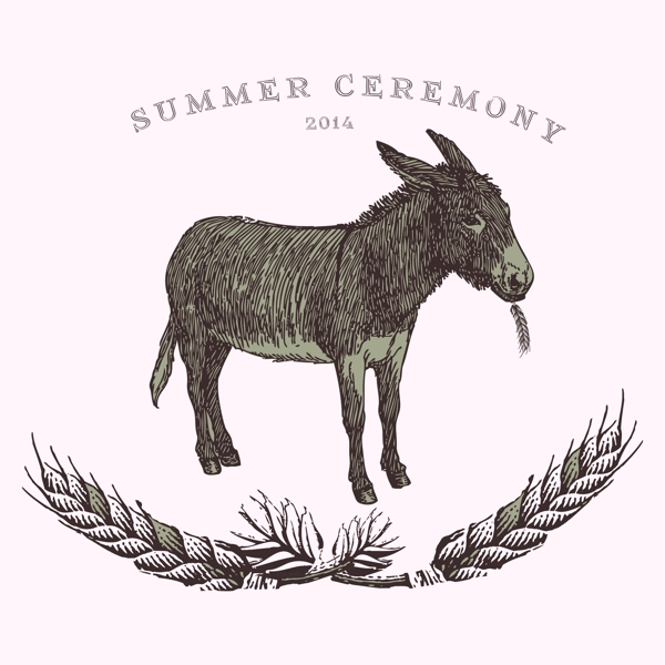 印花矢量图T恤图案图文结合可爱动物小驴免费素材