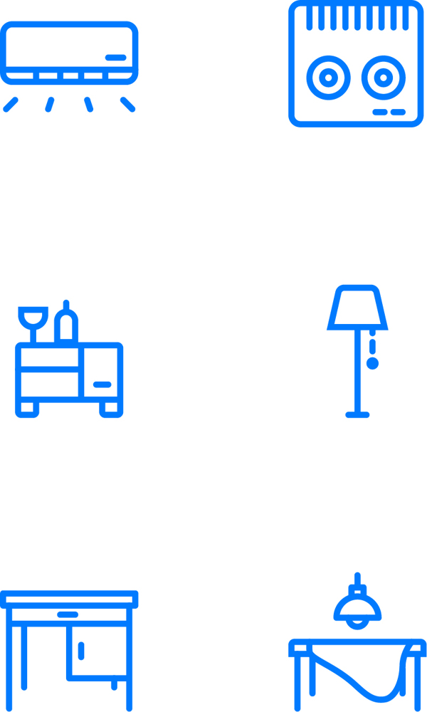 家具生活类蓝色线条矢量图标ai源文件3