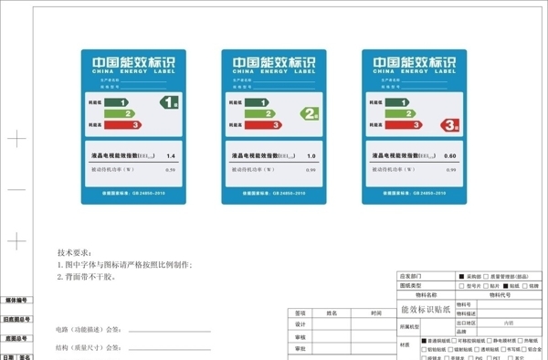 标准格式能效标识卡