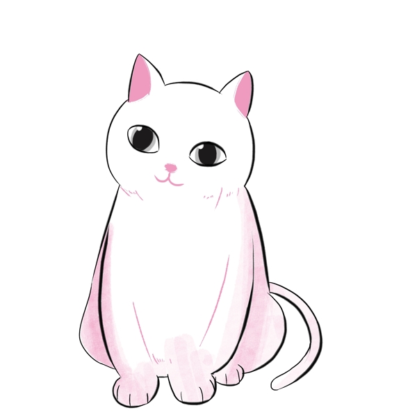 水墨手绘猫咪中国风可商用免扣可爱猫猫