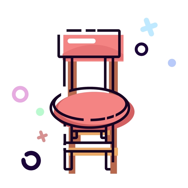 MBE风格生活用品粉色椅子卡通可爱可商用