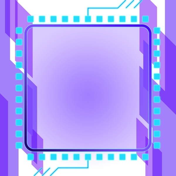 彩色科技边框蓝紫装饰图