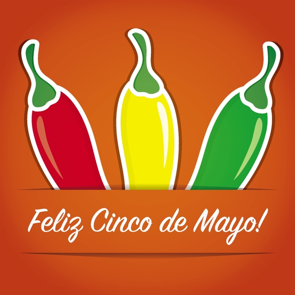 FelizCincodeMayo幸福5月第五剪纸矢量格式的卡