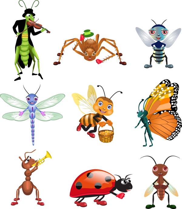 昆虫可爱的卡通