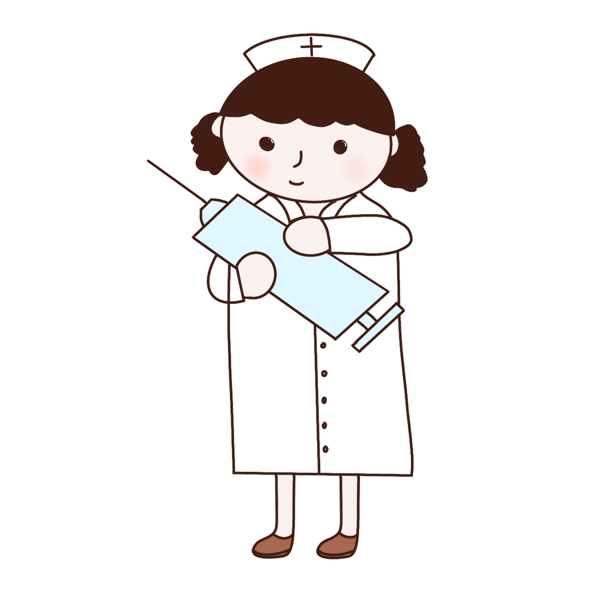 女护士拿针筒元素护士节