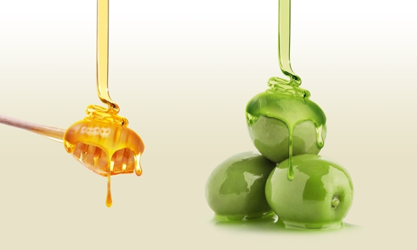 蜂蜜橄榄油元素图片