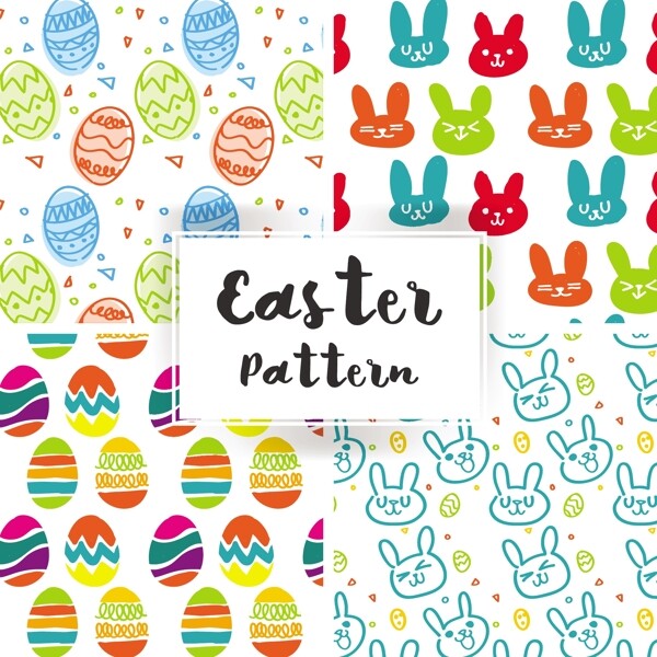 可爱兔子和复活节彩蛋复活节图案