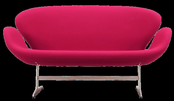 红色布艺沙发免抠png透明图层素材