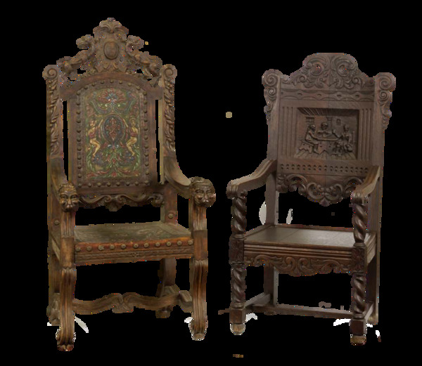 古玩古董椅子免抠png透明图层素材
