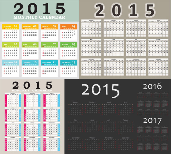 2015年全年月历