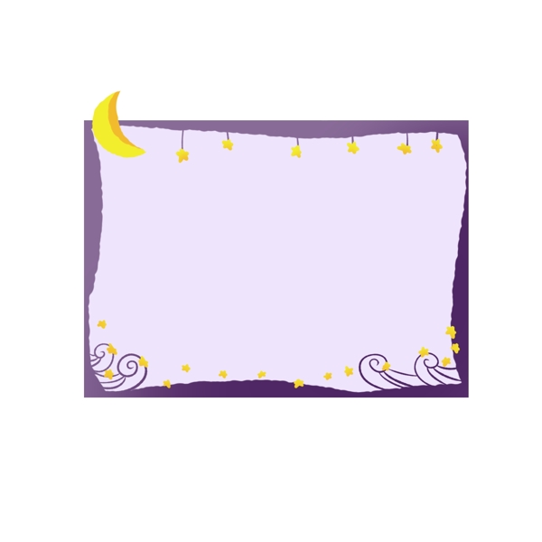 紫色的夜空边框插画