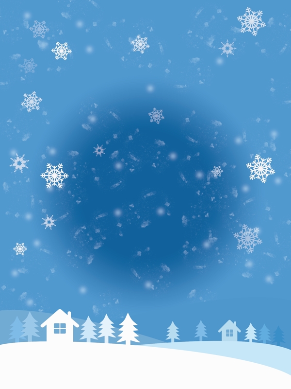唯美蓝色雪花冬季背景设计