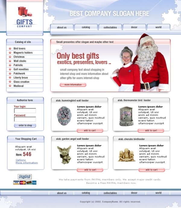 圣诞节主题精品网站模板