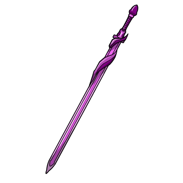 紫色长形宝剑插画