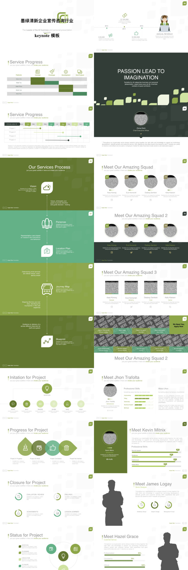 墨绿企业宣传工作总结keynote模板