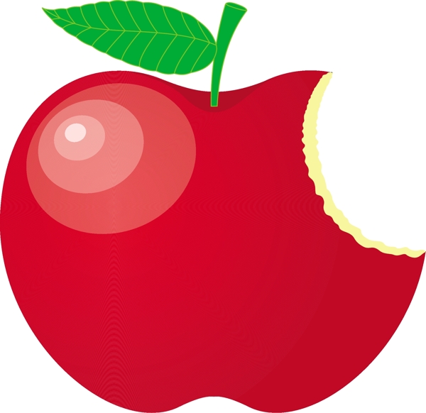 吃红苹果向量