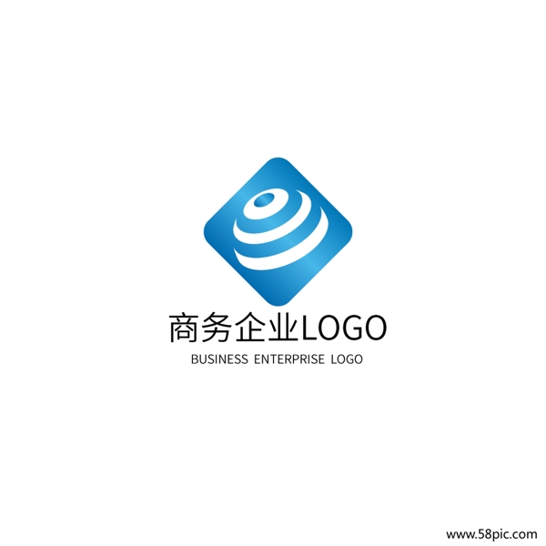 渐变蓝色简约网络科技风企业商务logo
