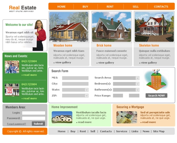 房地产中介企业网站模板