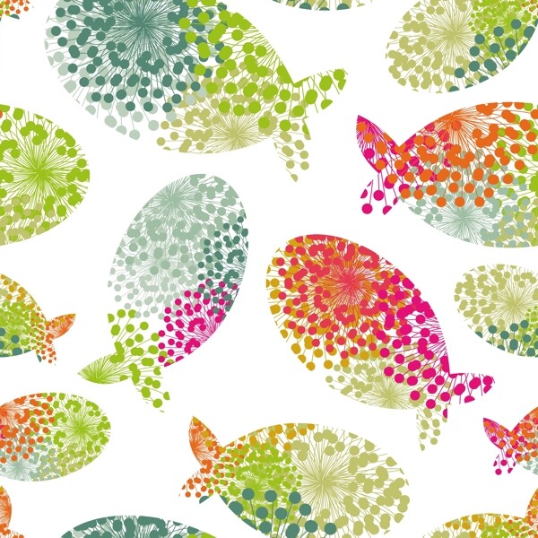 可爱鱼花纹图片