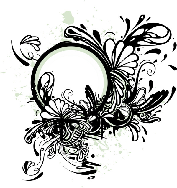 花卉装饰边框图案设计