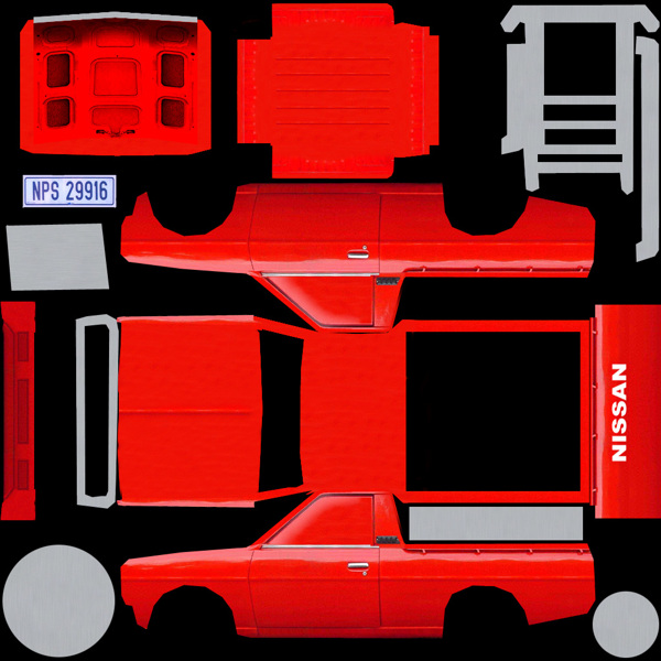 红色商务车模型