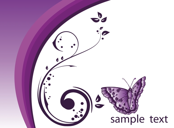 紫色动感曲线蝴蝶