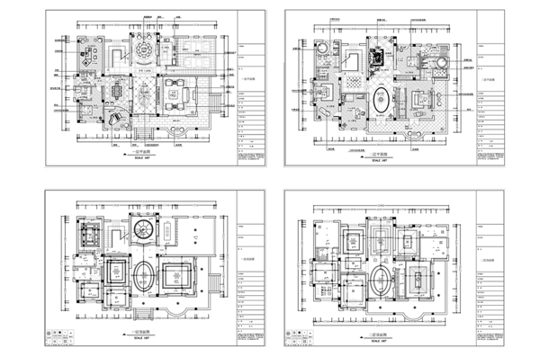 独栋别墅欧式装修CAD施工图