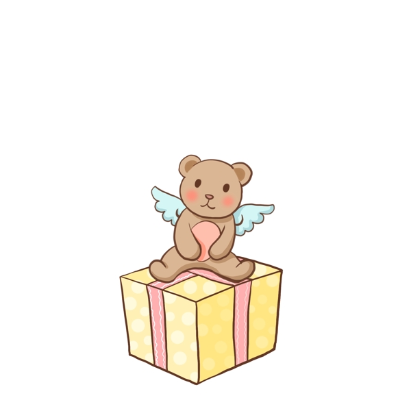 礼物礼盒彩带小熊