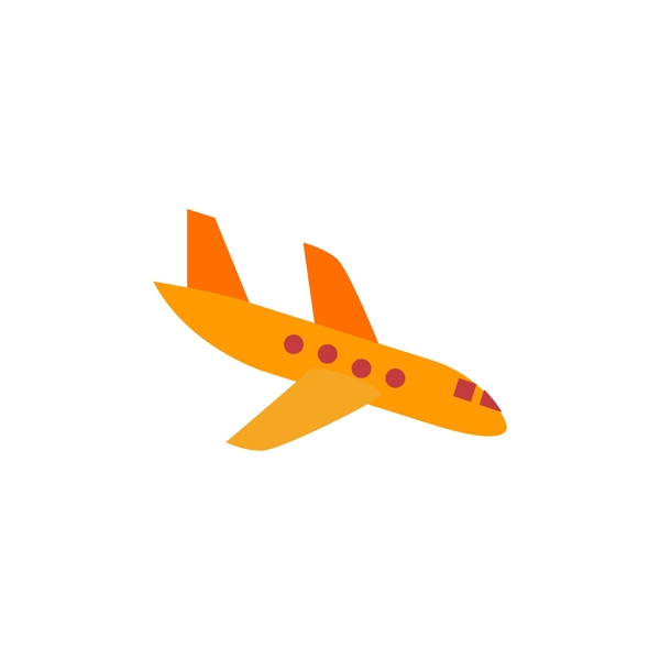 橙色的飞机免抠图
