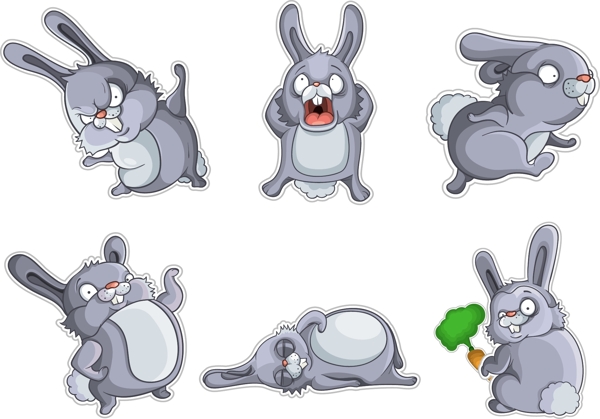 2011年卡通兔子元素矢量素材