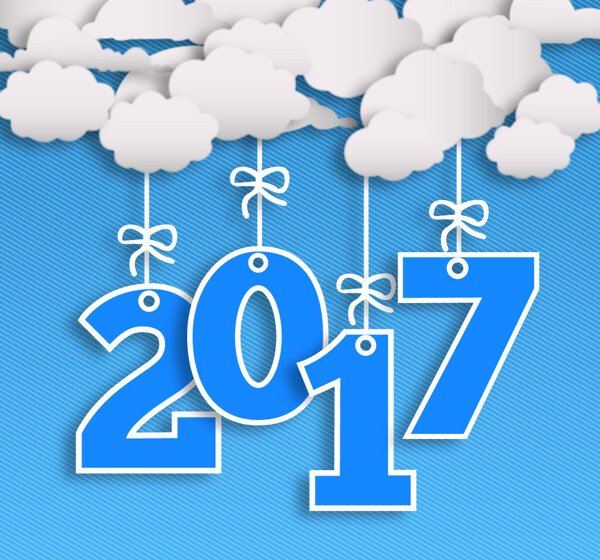 2017新年模板与云计算和数字自由向量