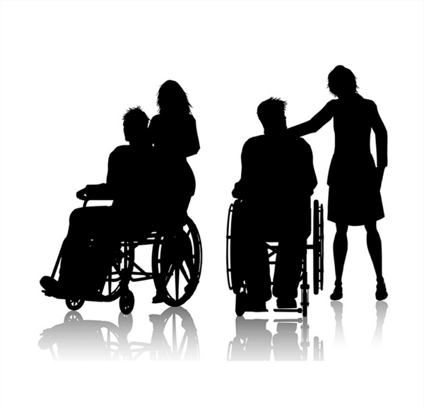 轮椅人物与护理图片