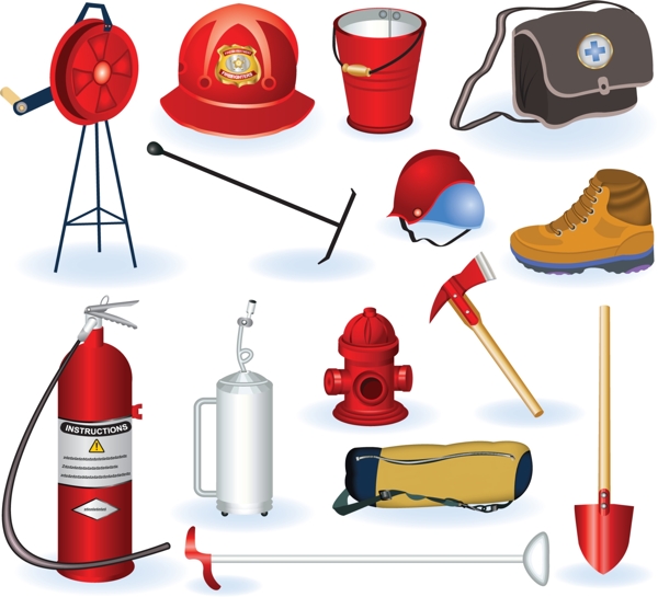 消防安全工具矢量素材