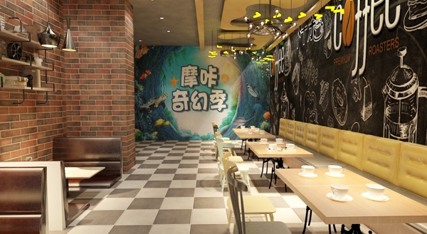 奶茶店装修效果图