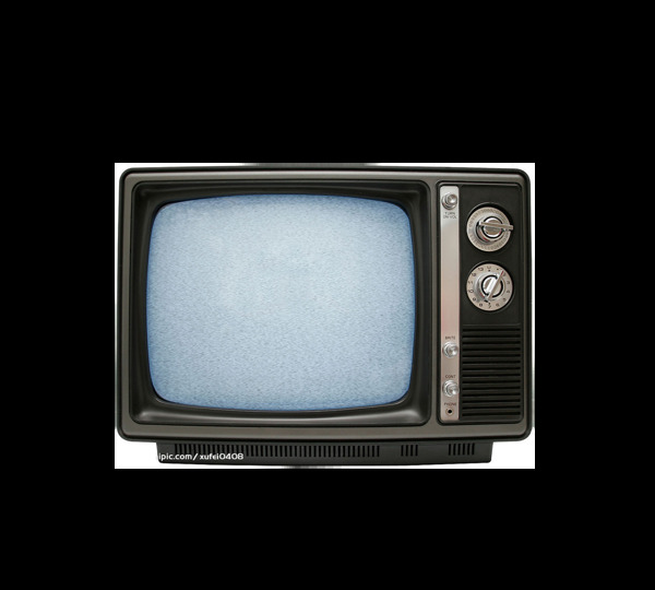 老式黑色电视机元素