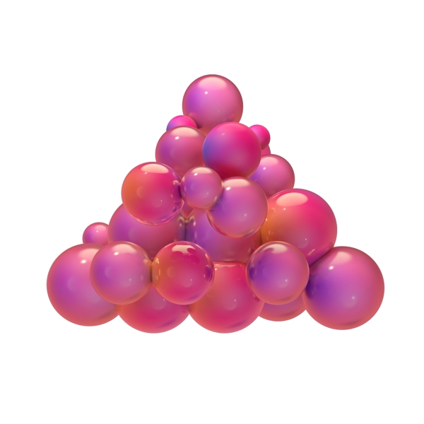 C4D立体圣诞节粉色炫彩风格装饰元素球