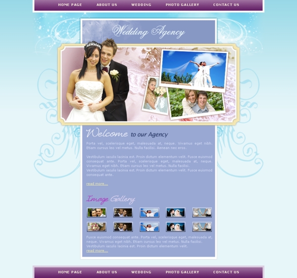 结婚礼服展示网页模板