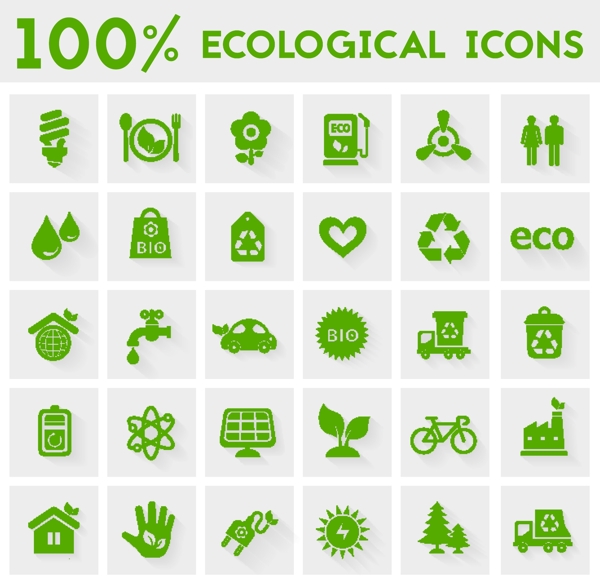 生态环境保护图标设计矢量素材