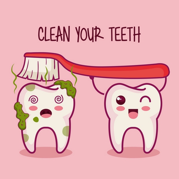 牙齿清洁矢量素材