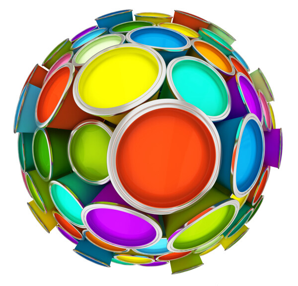 创意颜料球体图片