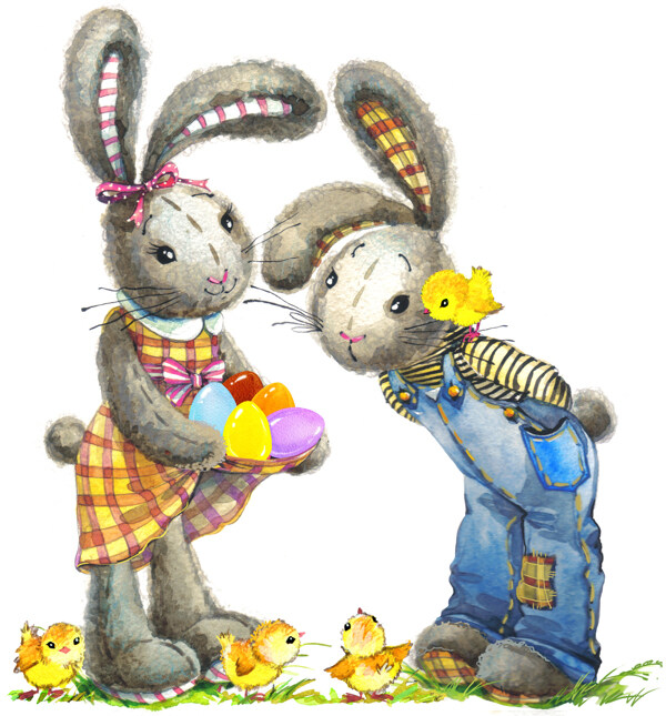 卡通复活节兔子图片