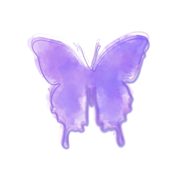 粉紫色渐变水彩蝴蝶