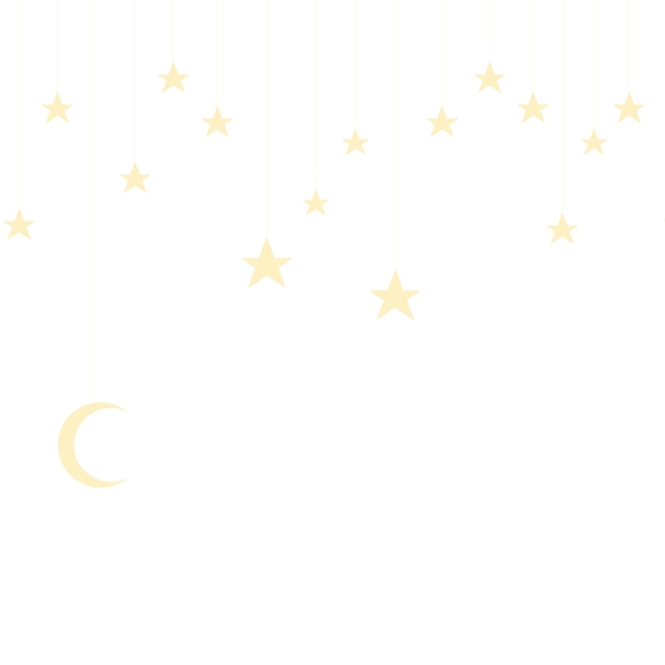 月亮星星挂饰卡通png素材