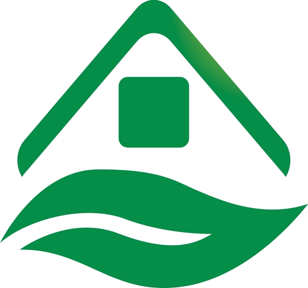 绿色叶子房子logo
