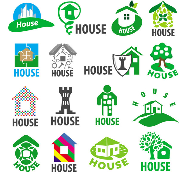 绿色房屋标志图片